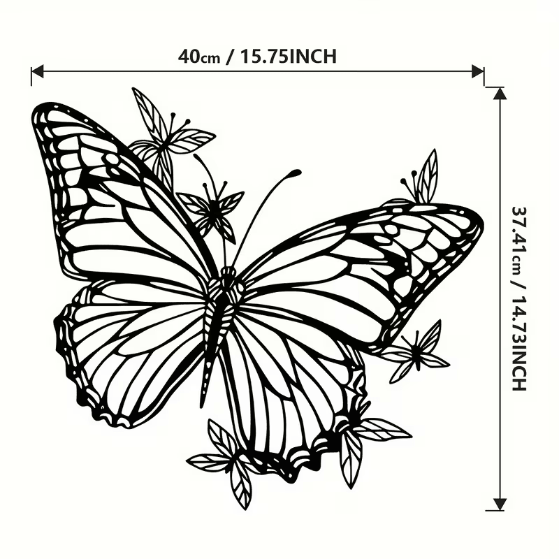 NEW Elegant Butterfly Metal Wall Art Sculpture - Art Deco Style (Large) - FranksFunkyStuff