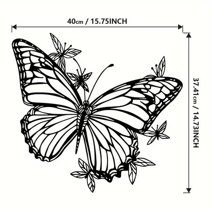 NEW Elegant Butterfly Metal Wall Art Sculpture - Art Deco Style (Large) - FranksFunkyStuff