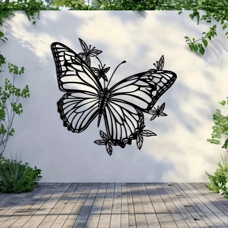 NEW Elegant Butterfly Metal Wall Art Sculpture - Art Deco Style (Large) - FranksFunkyStuff