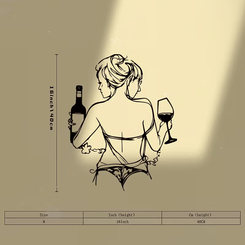 NEW Elegant Females in Metal Silhouette with Wine Glass - FranksFunkyStuff