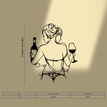 NEW Elegant Females in Metal Silhouette with Wine Glass - FranksFunkyStuff