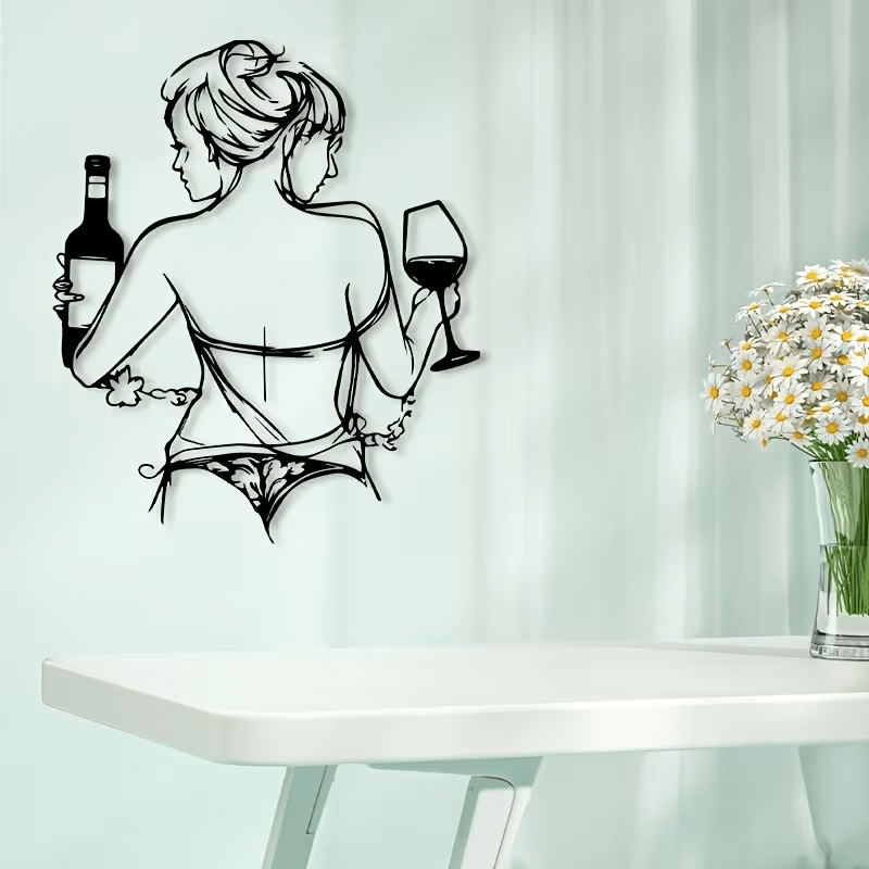 NEW Elegant Females in Metal Silhouette with Wine Glass - FranksFunkyStuff