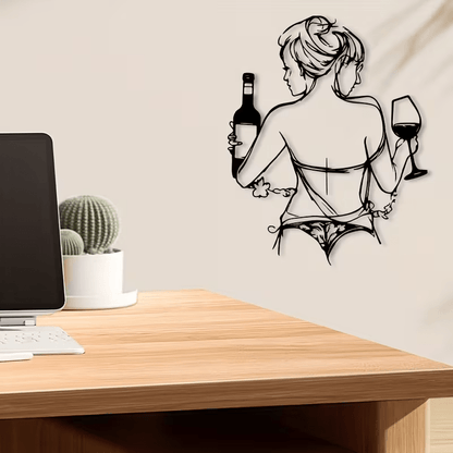 NEW Elegant Females in Metal Silhouette with Wine Glass - FranksFunkyStuff