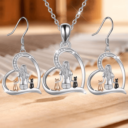 NEW Elegant Stylish Cat Earrings With Necklace - FranksFunkyStuff