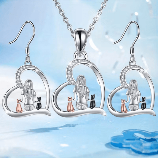 NEW Elegant Stylish Cat Earrings With Necklace - FranksFunkyStuff