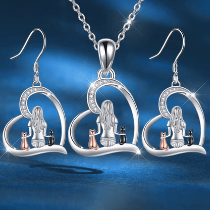 NEW Elegant Stylish Cat Earrings With Necklace - FranksFunkyStuff