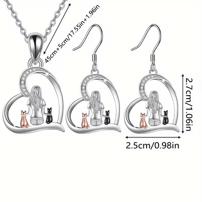 NEW Elegant Stylish Cat Earrings With Necklace - FranksFunkyStuff
