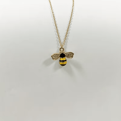 NEW Elegant Zinc Alloy Bee Pendant Necklace with Rhinestone Accents - FranksFunkyStuff