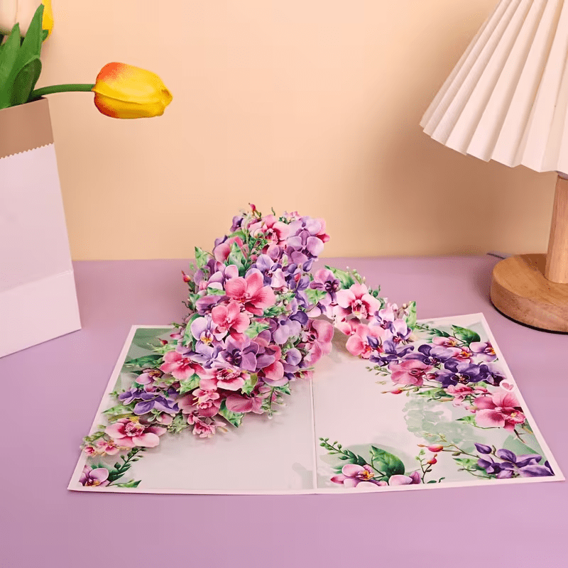 NEW Flower Pop-Up Card Featuring an Orchid Free Shipping - FranksFunkyStuff