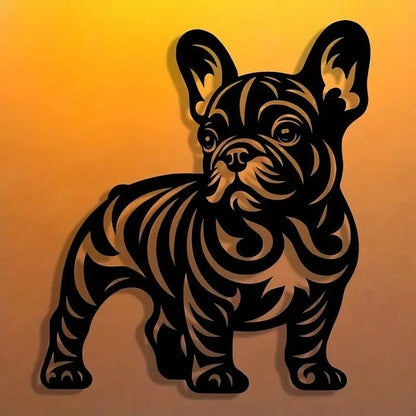 NEW French Bulldog Silhouette Abstract Art Metal Sign 10.5 X 9.5 - FranksFunkyStuff