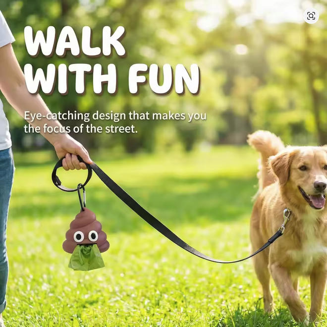 NEW Funny Dog Garbage Bag Dispenser for Pets Includes 1 Roll of Scented Bags - FranksFunkyStuff