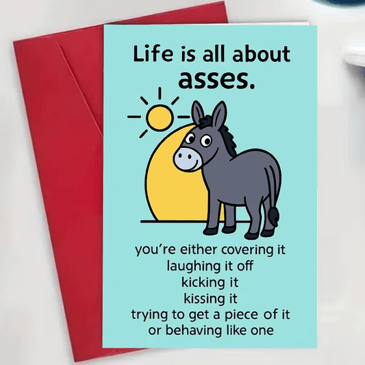NEW Funny Donkey Greeting Card, FREE SHIPPING - FranksFunkyStuff