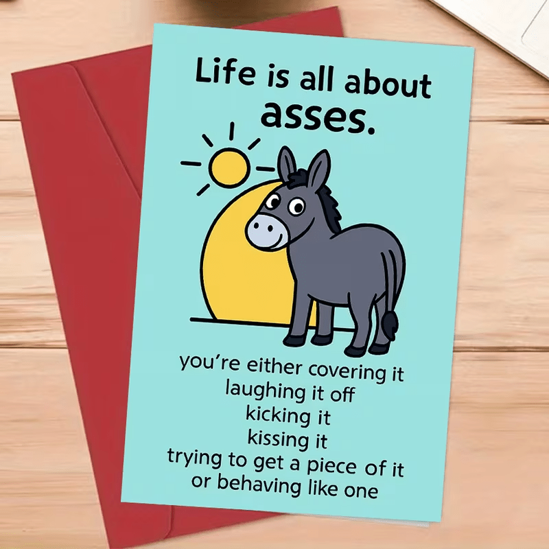 NEW Funny Donkey Greeting Card, FREE SHIPPING - FranksFunkyStuff