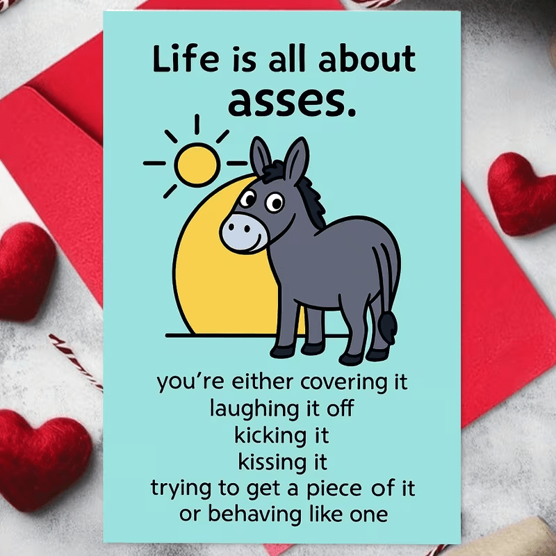 NEW Funny Donkey Greeting Card, FREE SHIPPING - FranksFunkyStuff