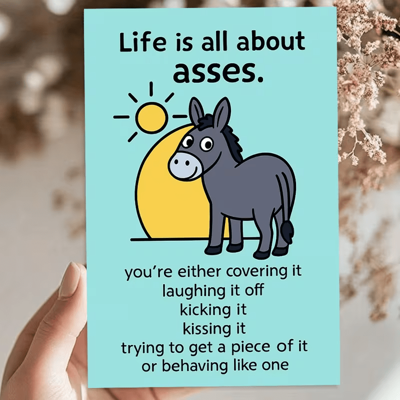 NEW Funny Donkey Greeting Card, FREE SHIPPING - FranksFunkyStuff