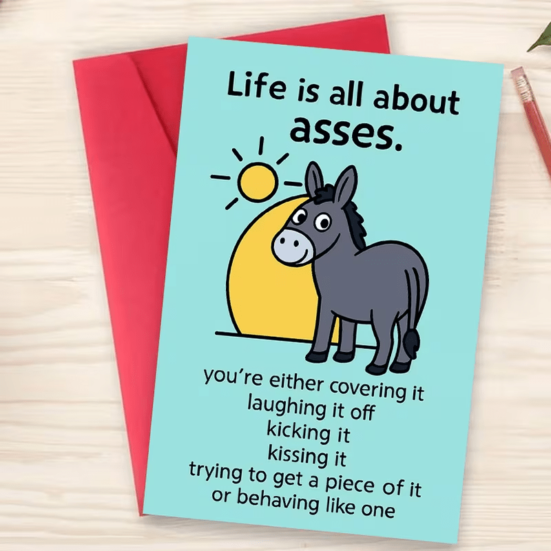 NEW Funny Donkey Greeting Card, FREE SHIPPING - FranksFunkyStuff