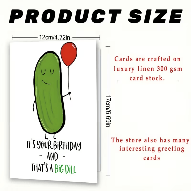NEW Funny PICKLE Birthday Card FREE SHIPPING - FranksFunkyStuff