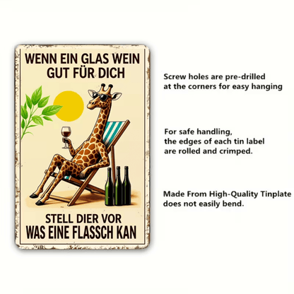 NEW German Retro Giraffe Wine Sign - FranksFunkyStuff