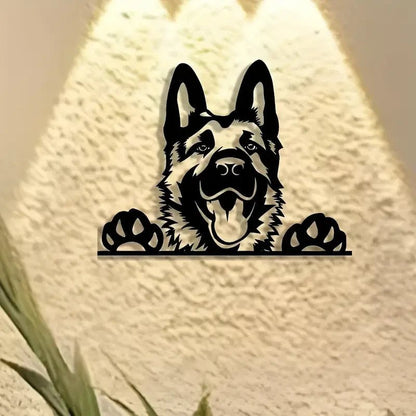 NEW German Shepherd Metal Wall Art - Minimalist Black Silhouette - FranksFunkyStuff