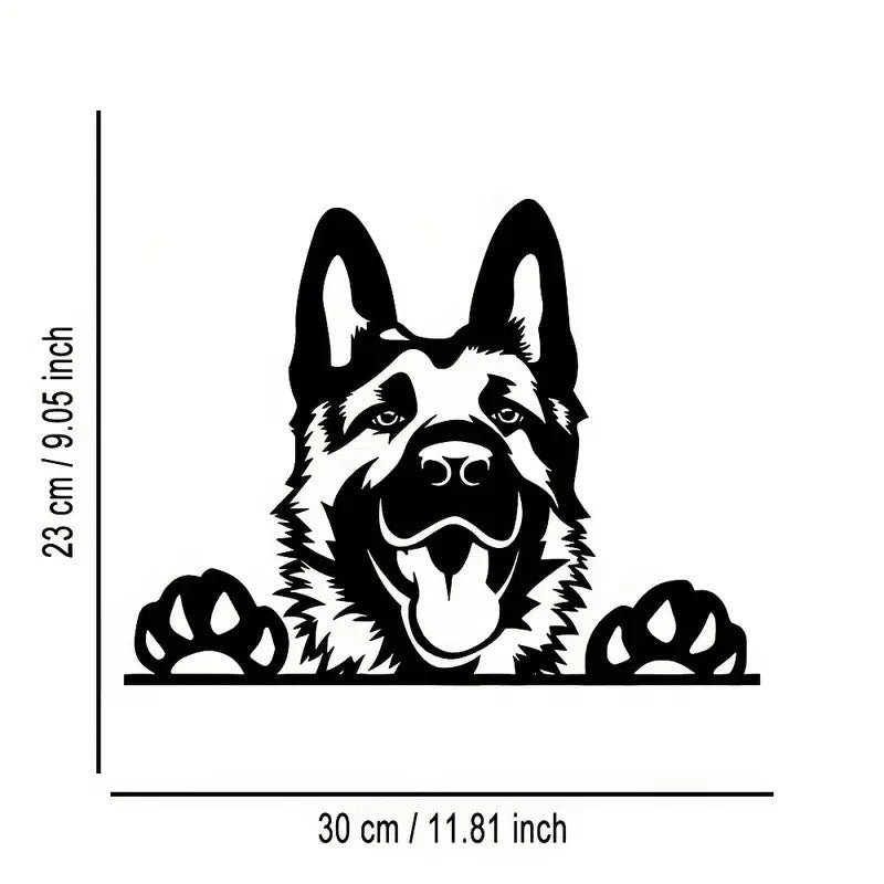 NEW German Shepherd Metal Wall Art - Minimalist Black Silhouette - FranksFunkyStuff
