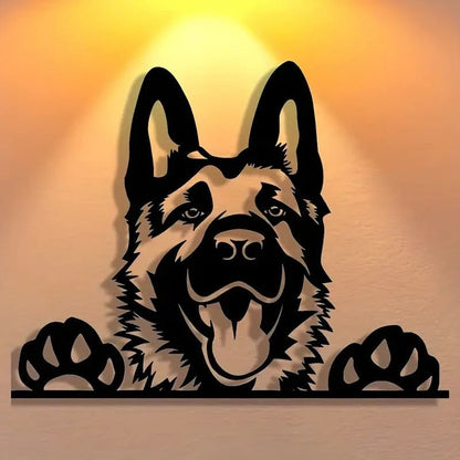 NEW German Shepherd Metal Wall Art - Minimalist Black Silhouette - FranksFunkyStuff