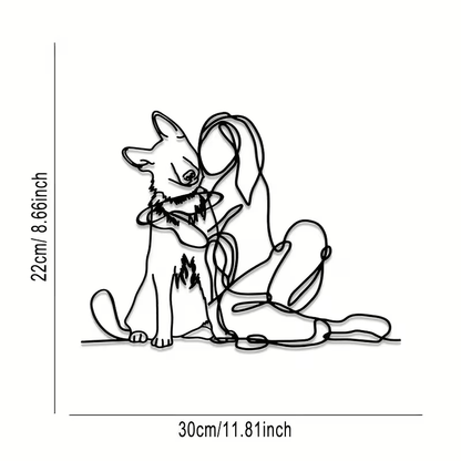 NEW German Shepherd W/ Girl Hugging Metal Wall Art - FranksFunkyStuff