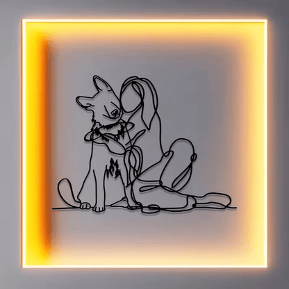 NEW German Shepherd W/ Girl Hugging Metal Wall Art - FranksFunkyStuff
