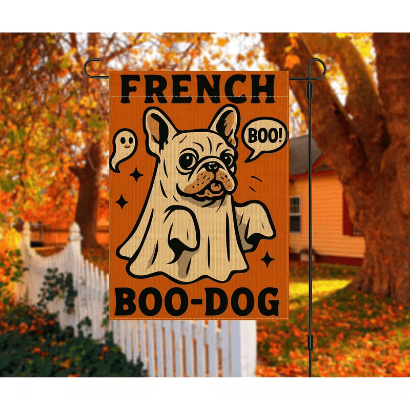 NEW Halloween Bulldog " French Boo Dog " Yard Flag - FranksFunkyStuff
