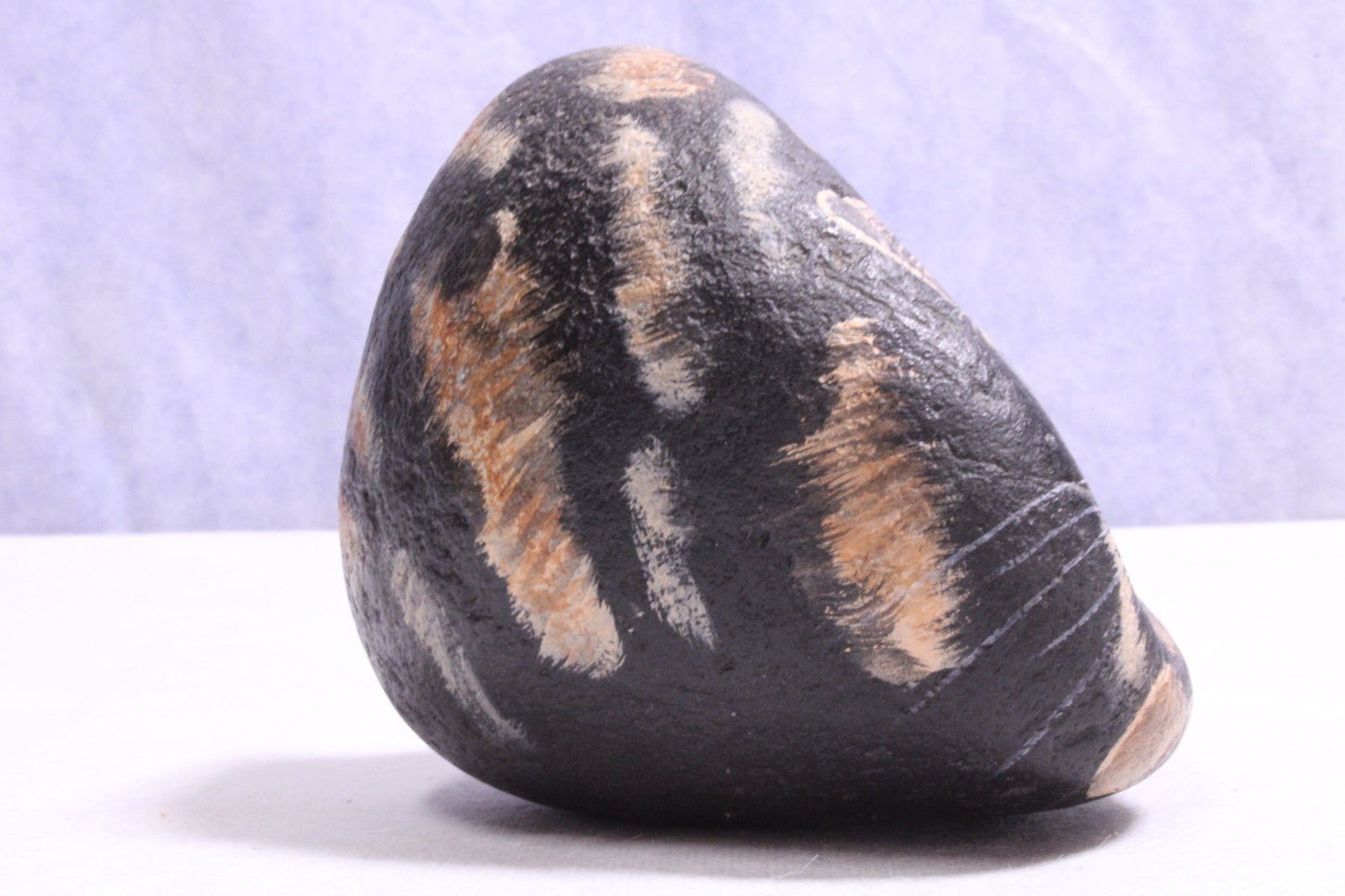 NEW Hand Painted Cat on Rock Paper Weight - FranksFunkyStuff