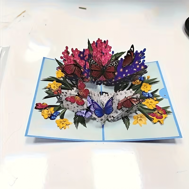 NEW Handmade 3D Butterfly Floral Greeting Card Vibrant Design, FREE SHIPPING - FranksFunkyStuff