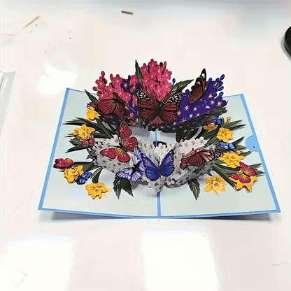 NEW Handmade 3D Butterfly Floral Greeting Card Vibrant Design, FREE SHIPPING - FranksFunkyStuff