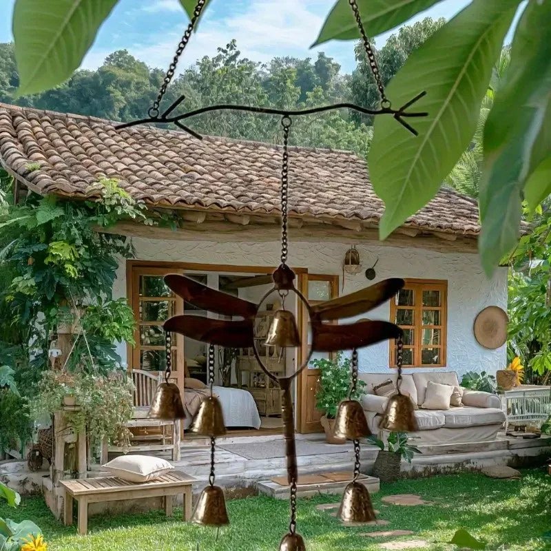 NEW Handmade Dragonfly Copper and Metal Wind Chime With Bells - FranksFunkyStuff