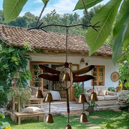 NEW Handmade Dragonfly Copper and Metal Wind Chime With Bells - FranksFunkyStuff