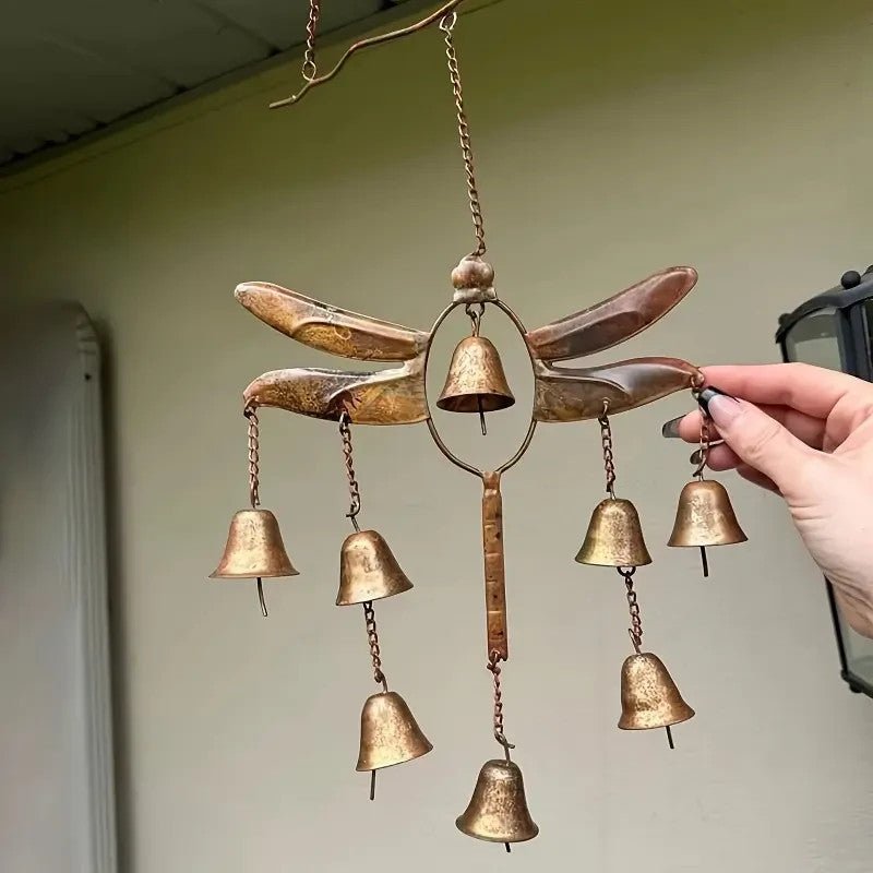 NEW Handmade Dragonfly Copper and Metal Wind Chime With Bells - FranksFunkyStuff