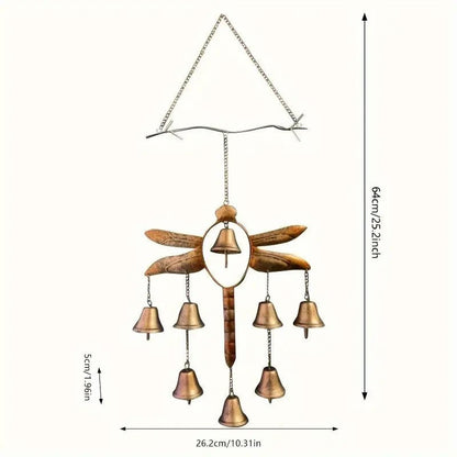 NEW Handmade Dragonfly Copper and Metal Wind Chime With Bells - FranksFunkyStuff