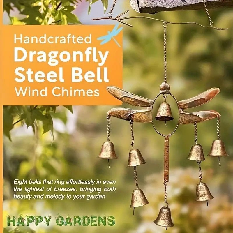 NEW Handmade Dragonfly Copper and Metal Wind Chime With Bells - FranksFunkyStuff