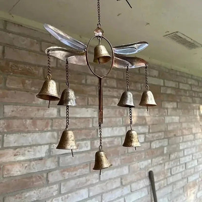 NEW Handmade Dragonfly Copper and Metal Wind Chime With Bells - FranksFunkyStuff