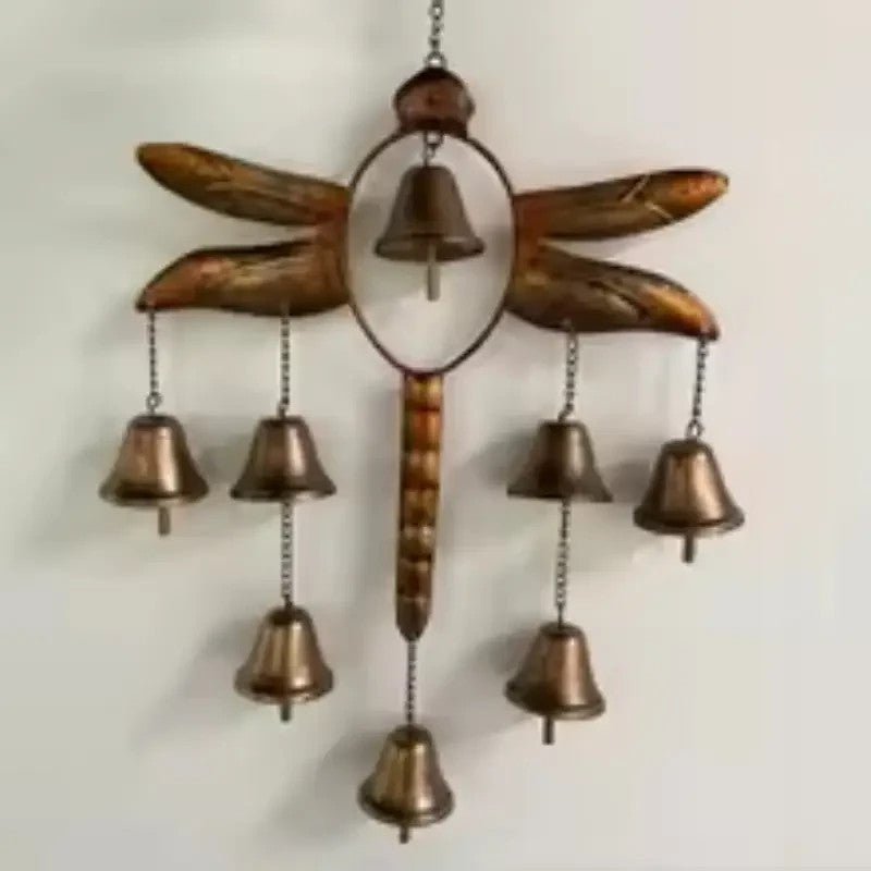 NEW Handmade Dragonfly Copper and Metal Wind Chime With Bells - FranksFunkyStuff