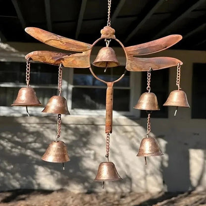 NEW Handmade Dragonfly Copper and Metal Wind Chime With Bells - FranksFunkyStuff