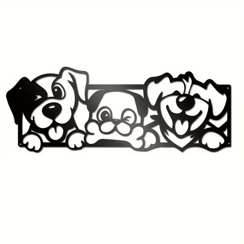 NEW Happy Dogs Metal Wall Art Silhouette - FranksFunkyStuff