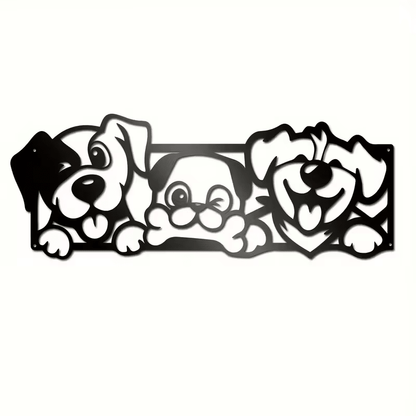 NEW Happy Dogs Metal Wall Art Silhouette - FranksFunkyStuff
