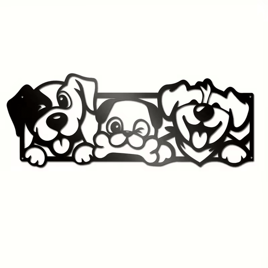 NEW Happy Dogs Metal Wall Art Silhouette - FranksFunkyStuff