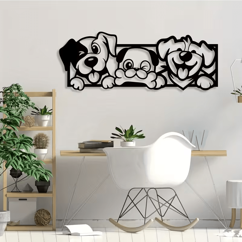 NEW Happy Dogs Metal Wall Art Silhouette - FranksFunkyStuff
