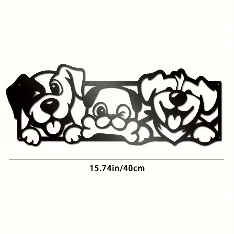 NEW Happy Dogs Metal Wall Art Silhouette - FranksFunkyStuff