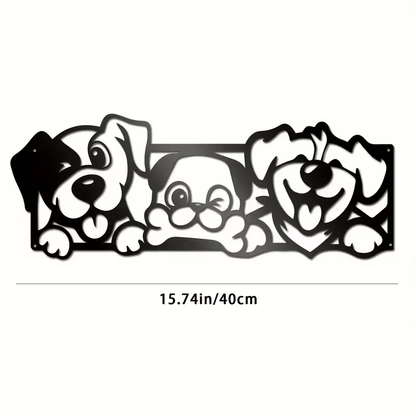 NEW Happy Dogs Metal Wall Art Silhouette - FranksFunkyStuff