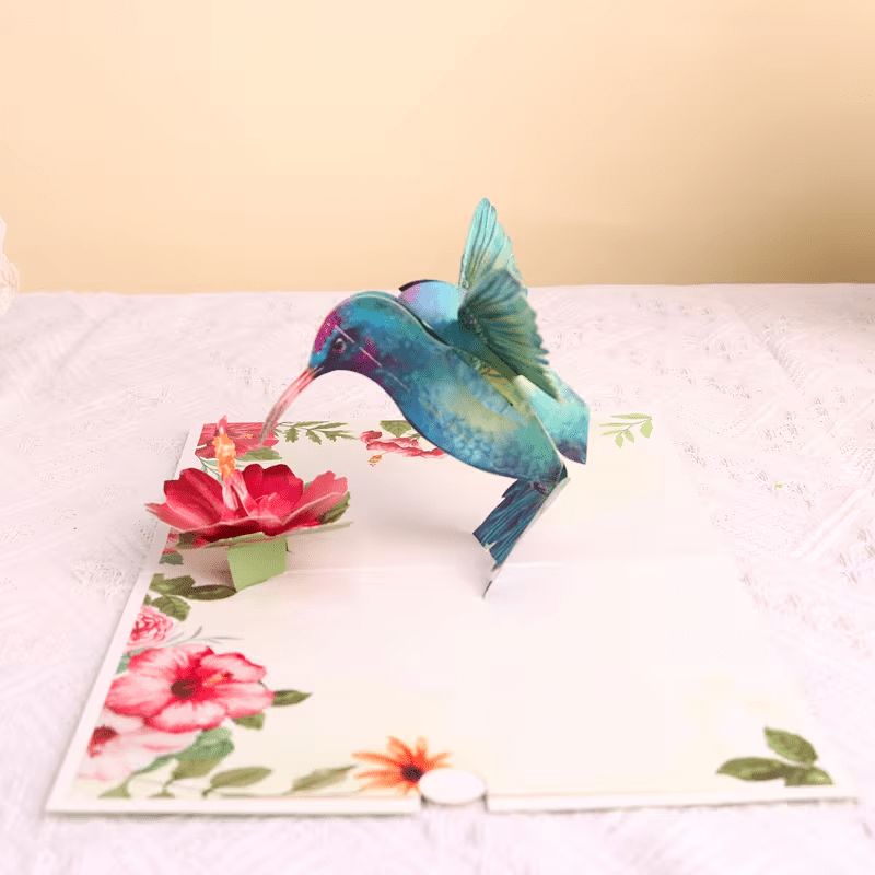 NEW Hibiscus Hummingbird 3D Card, Free Shipping - FranksFunkyStuff