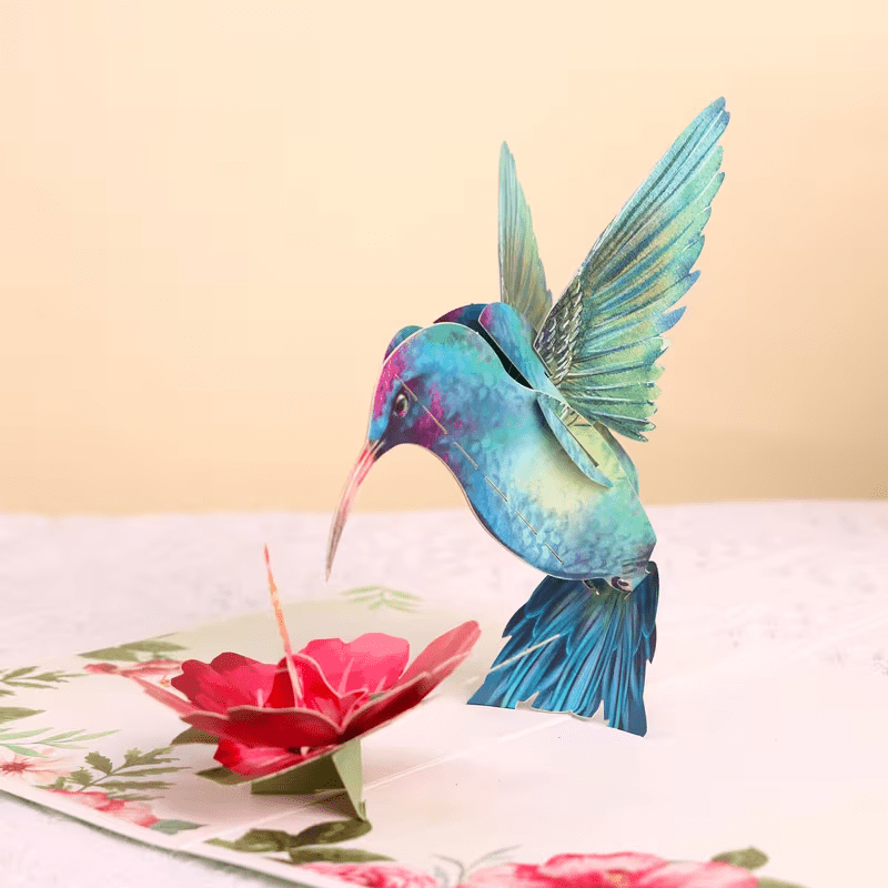 NEW Hibiscus Hummingbird 3D Card, Free Shipping - FranksFunkyStuff