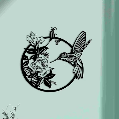 NEW Hummingbird Metal Wall Art Abstract Bird Silhouette - FranksFunkyStuff