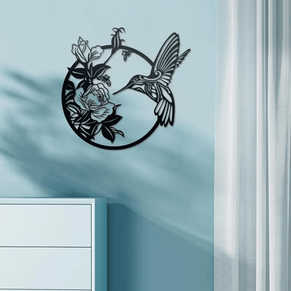 NEW Hummingbird Metal Wall Art Abstract Bird Silhouette - FranksFunkyStuff