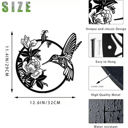 NEW Hummingbird Metal Wall Art Abstract Bird Silhouette - FranksFunkyStuff